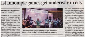 Mass Media about the !st Innompic Games 2017, Puna, India